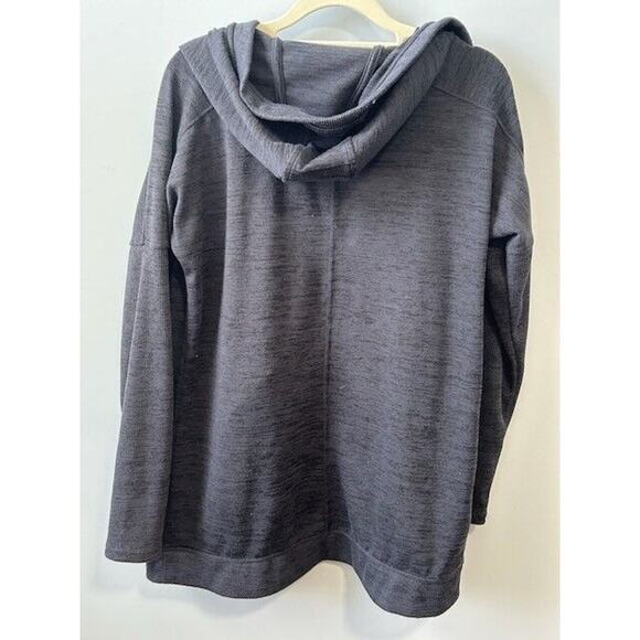 Athleta Blissful Wrap Cardigan Sweater Hooded Open Drape Front Knit Gray Small - Picture 7 of 8